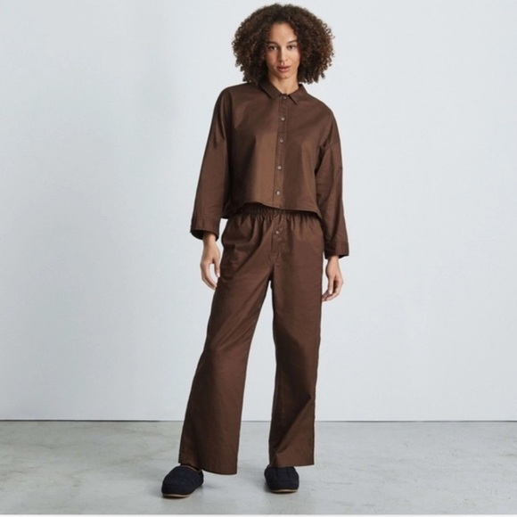Everlane Other - NWT Everlane The Woven 100% Cotton P.J. Top" Chestnut Chesnut Brown multiple sz